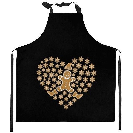 Gingerbread Heart, Funny Ginger Bread Lover Kitchen Aprons