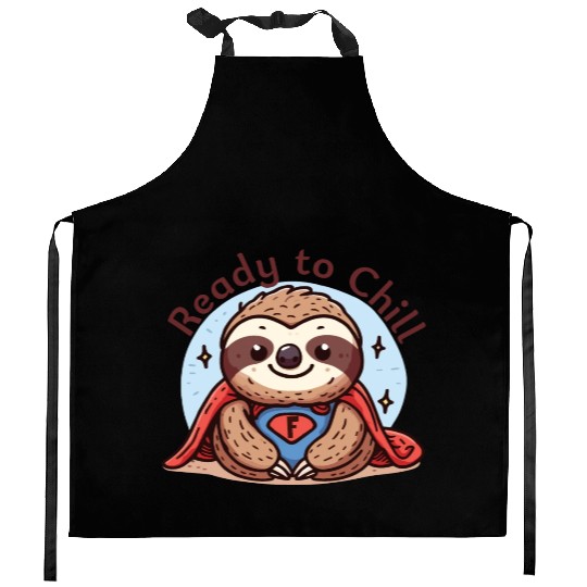 Sloth Superhero Sloths Chill Out Superpower Kitchen Aprons