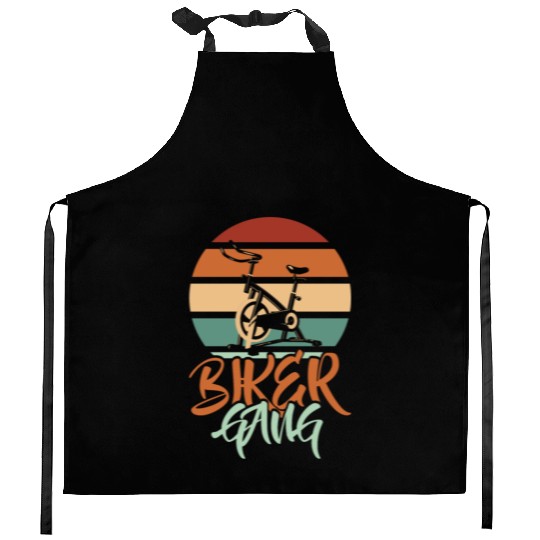 Biker Gang Retro Vintage Gym Cycling Funny Indoor Kitchen Aprons