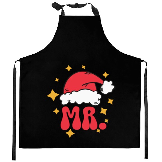 Mr And Mrs Claus Christmas Couples Matching Pajama Kitchen Aprons