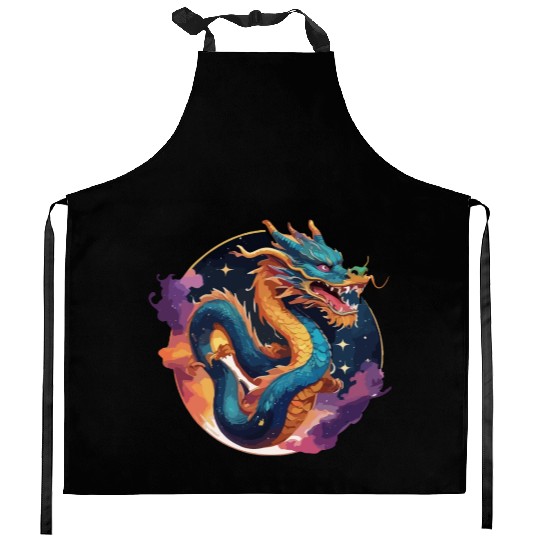 traditional Chinese dragon Kitchen Aprons