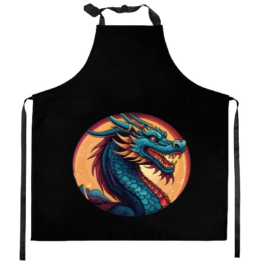 traditional Chinese dragon Kitchen Aprons