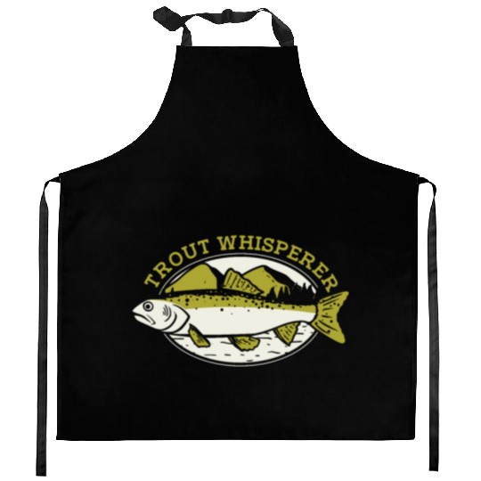 Trout Whisperer Boat Ice Fisherman Deep Sea Fly Kitchen Aprons