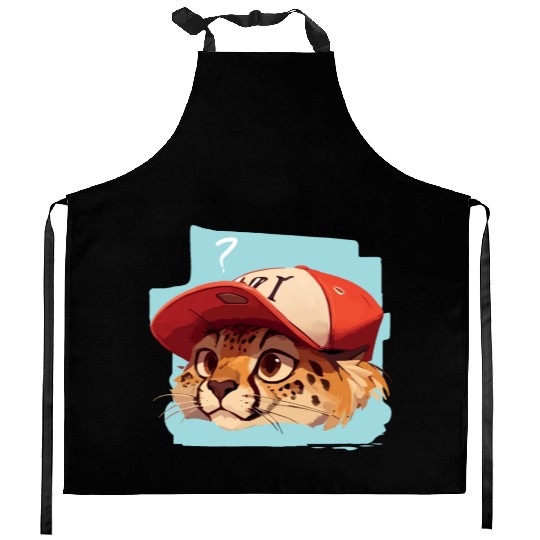 Surprised Cheetah Kitchen Aprons