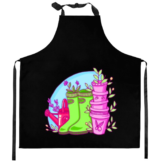 The Secret Garden Neon Kitchen Aprons