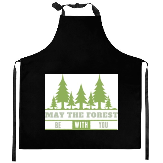 May The Forest Be With You Kitchen Aprons