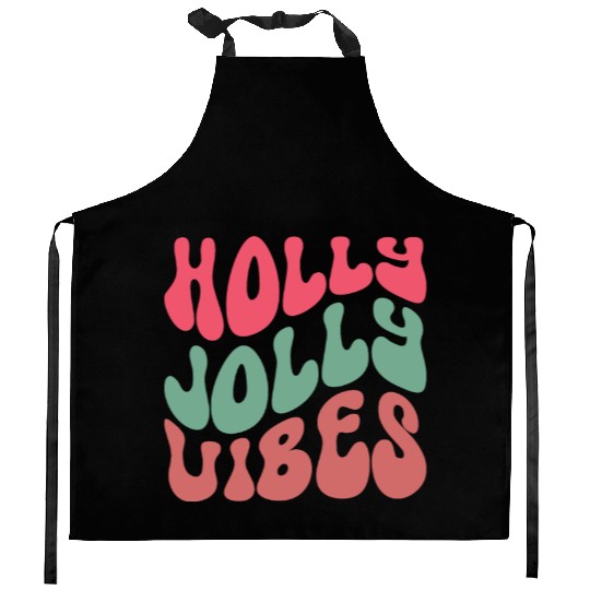 Holly jolly vibes, Xmas Quotes, Christmas Gifts Kitchen Aprons