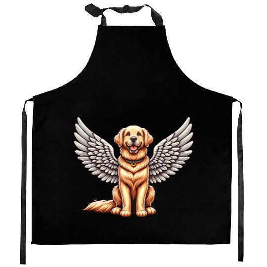 Golden Retriever Angel - Gentle Dog with Wings Kitchen Aprons