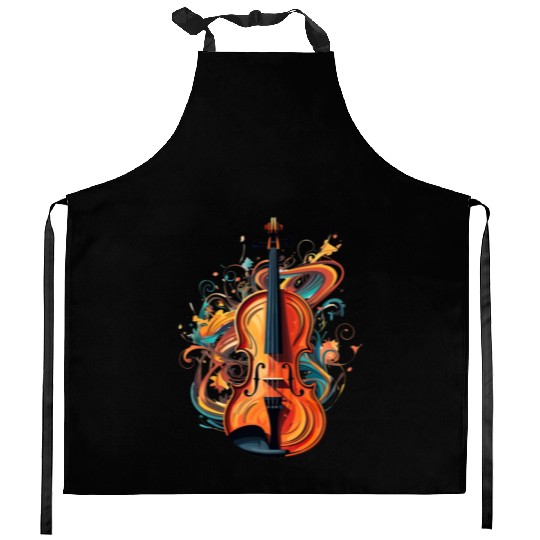 Violinist Violin Music Art Violin Player Kitchen Aprons
