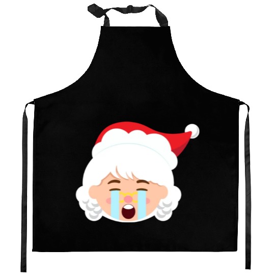Mrs Claus Emoticons Crying Out Loud Christmasfunny Kitchen Aprons