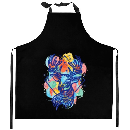 Winter Wonderland: Deer Color Design Kitchen Aprons
