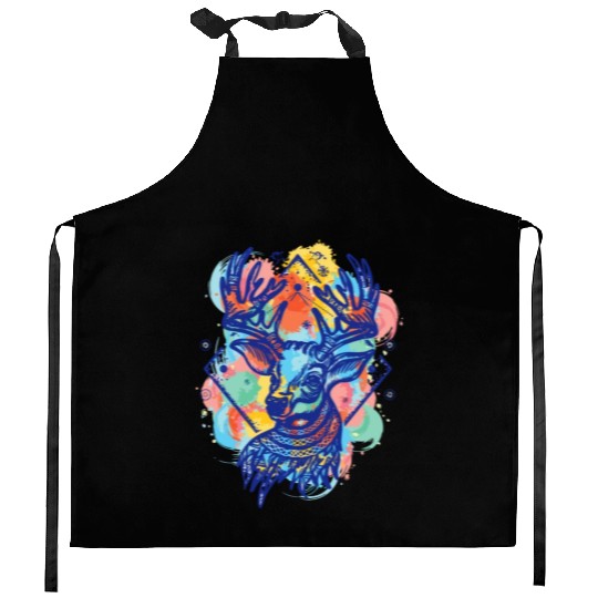 Winter Wonderland: Deer Color Design Kitchen Aprons
