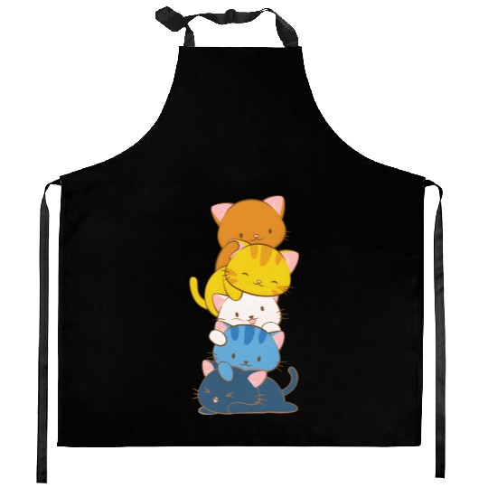 Arotic Aual Pride Lgbtq Kawaii Cats Aroace Kitchen Aprons