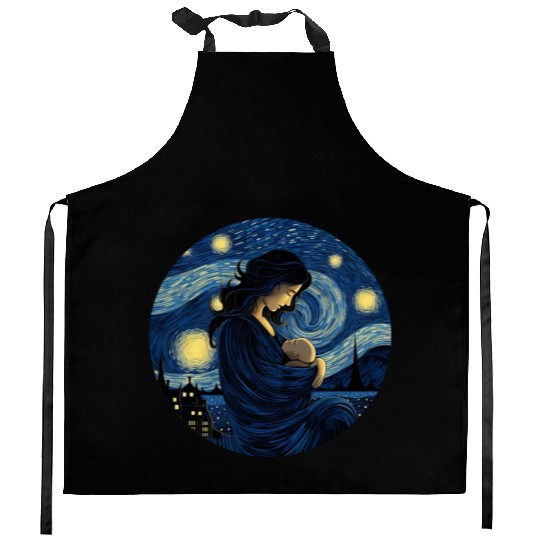 Breastfeeding Starry Night Kitchen Aprons Motherhood