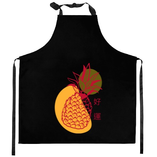 Chinese New Year Lucky Red Pineapple Kitchen Aprons