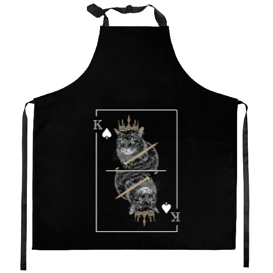 Cat Spades King Playing Card Cat Daddy Cat Mom Kitchen Aprons