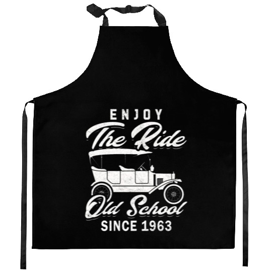 Vintage car 1963 60th birthday present men Kitchen Aprons