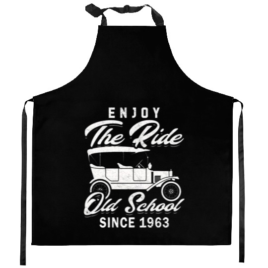 Vintage car 1963 60th birthday present men Kitchen Aprons