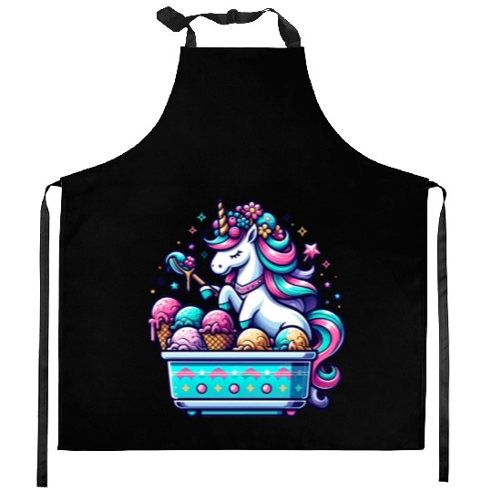Magical Unicorn Ice Cream Maker Kitchen Aprons