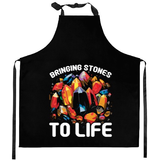 Lapidary Artist Gemstone Stone Collecting Stone Kitchen Aprons