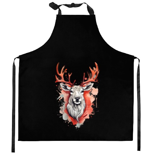 Reindeer Sublime Antler Silhouette Top Kitchen Aprons