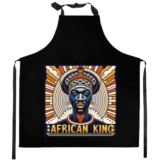 African King Gift For Afrocentric Lovers Kitchen Aprons