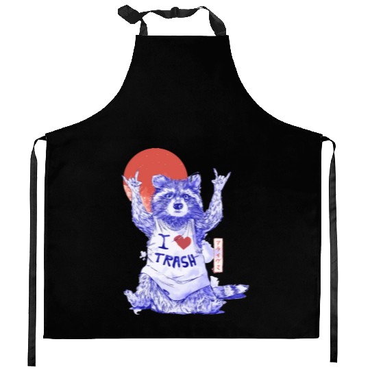 I Love Trash Cute Funny Metal Raccoon Gift Kitchen Aprons