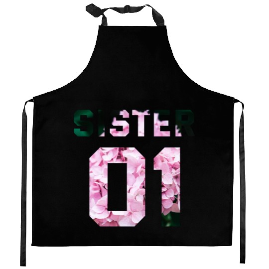COUPLE FLOWER SISTER 01 Kitchen Aprons