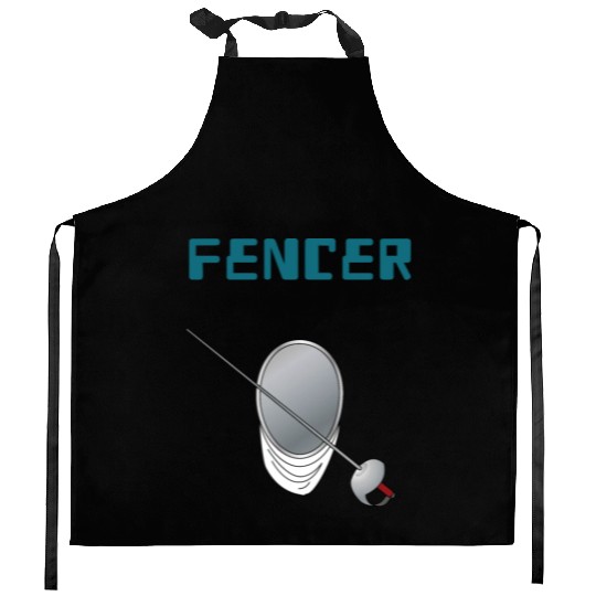 Fencer fencing sport game Kitchen Aprons