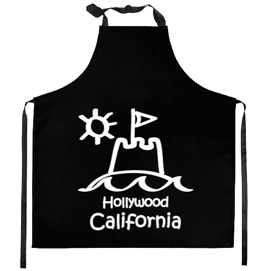 Hollywood California Sandcastle Souvenirs Gifts Kitchen Aprons