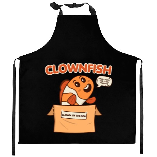 Clownfish Clown Of Sea Funny Fish Cute Coral Reef Kitchen Aprons