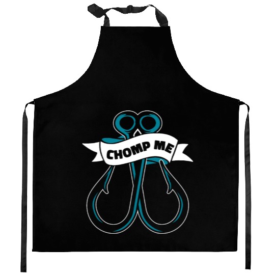 Chomp Me Deep Sea Boat Ice Fisherman Fly Fishing Kitchen Aprons