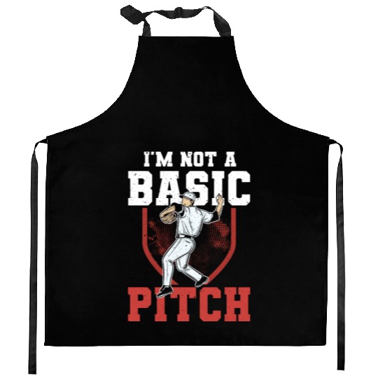 Funny Baseball Pitcher Kitchen Aprons