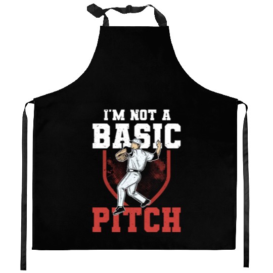 Funny Baseball Pitcher Kitchen Aprons