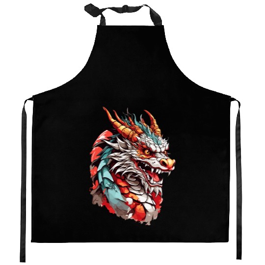 Chinese Dragon Head Kitchen Aprons design
