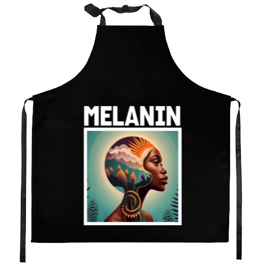 Elegant Melanin Woman. Kitchen Aprons