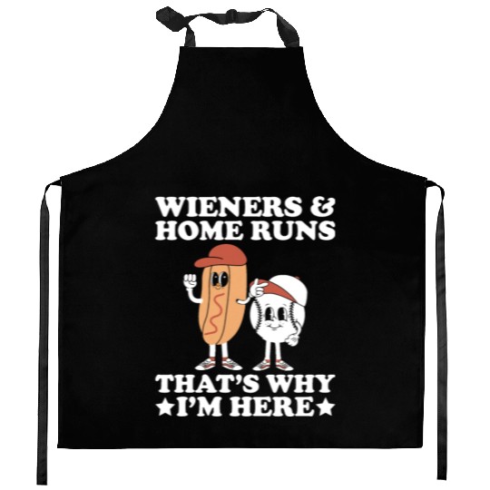 Wieners Home Runs Funny Baseball Player Kitchen Aprons