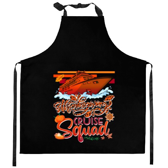 Thangiving Cruise Squad Cruise Ship Fall Pumpkins Kitchen Aprons