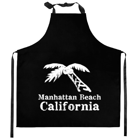 Manhattan Beach California Palm Tree Souvenirs Kitchen Aprons