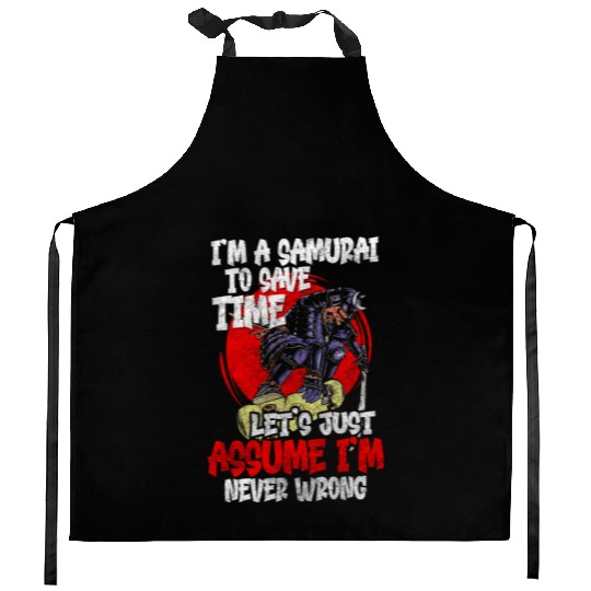 Fighter Martial Arts Fighter Katana Kitchen Aprons