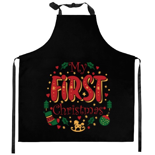 My First Christmas, Infant Baby Cute 1st Christmas Kitchen Aprons