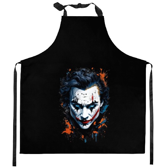 Chaos in Colors: Vibrant Joker Face Kitchen Aprons