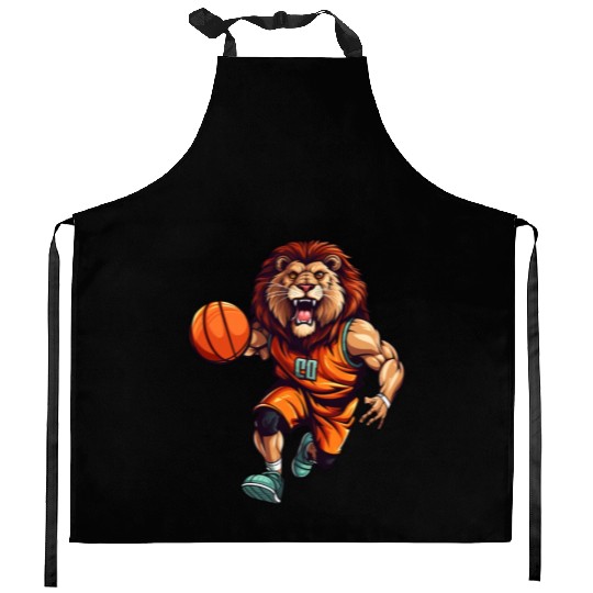 Basketball lion Kitchen Aprons