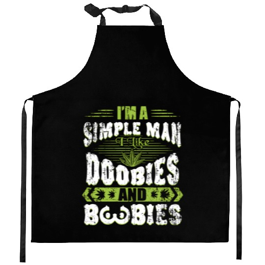 Marijuana Doobies And Boobies Smoking Pot Weed Kitchen Aprons