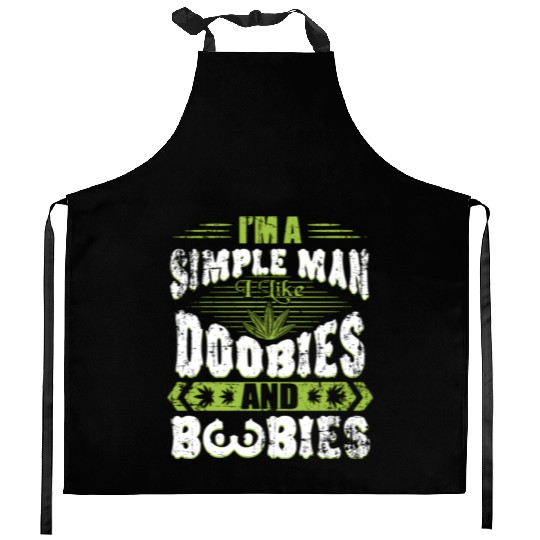 Marijuana Doobies And Boobies Smoking Pot Weed Kitchen Aprons
