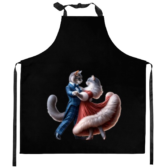 Twilight Dance of Cats Kitchen Aprons