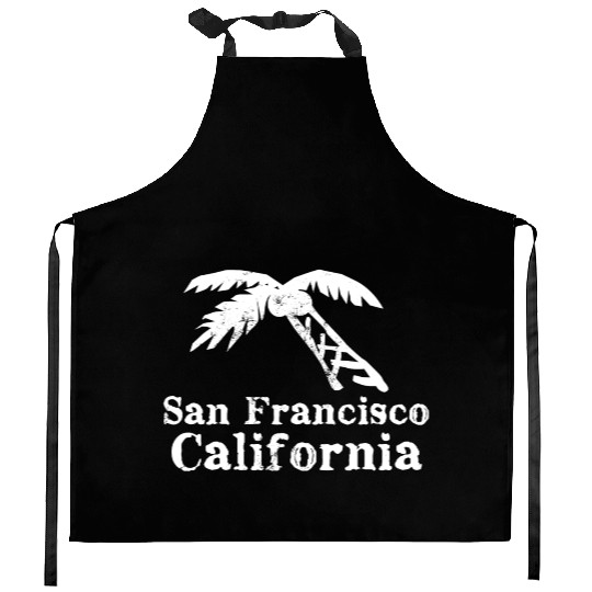 San Francisco California Palm Tree Souvenirs Gifts Kitchen Aprons