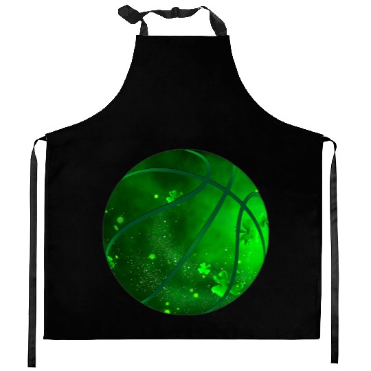 Basketball Shamrock Lucky Clover Irish St Patrick Kitchen Aprons