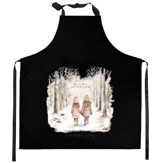 Cute Kids In Winter Wonderland Kitchen Aprons