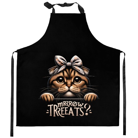 Scottish fold More Treats 22 - Cute realistic cat Kitchen Aprons